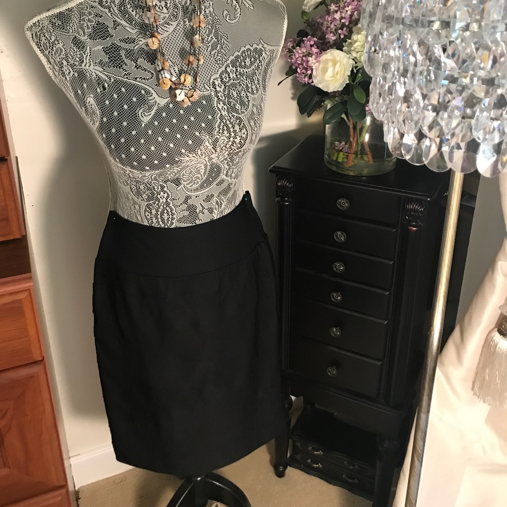 Spring Street layered stretch pencil skirt